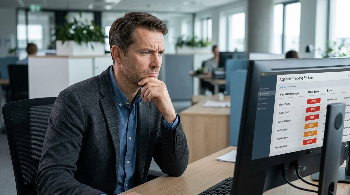 Abstract representation of AI resume screening on trial after the Workday lawsuit